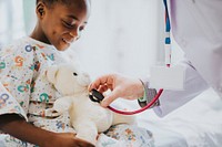 Child healthcare,  teddy bear background