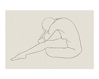 Marsden Hartley woman drawing, nude woman, vintage nude drawing