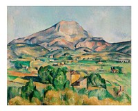 Paul Cézanne art print, famous landscape painting of Mont Sainte-Victoire