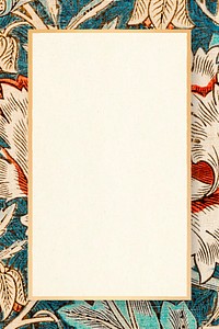 Decorative honeysuckle flower frame vector remix from artwork by William Morris