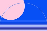 Moon geometric aesthetic background vector in blue and pink