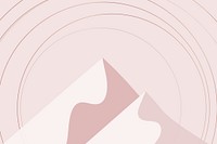 Minimal mountain scenery Nordic aesthetic background vector in pink gold