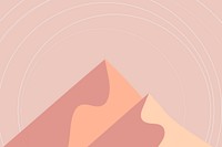 Mountain scenery aesthetic background vector in peachy orange