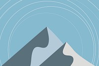 Mountain in winter background vector in blue