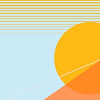 Sunset aesthetic background vector Bauhaus style