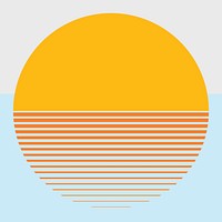 Sunset aesthetic background vector in orange