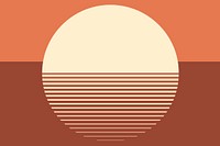 Sunset aesthetic background vector in orange