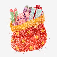 Sparkle Christmas gift bag vector hand drawn