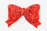 Red ribbon glitter vector hand drawn