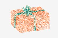 Gift box psd glitter effect hand drawn 