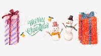 Colorful glitter hand drawn vector Christmas collection