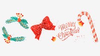 Christmas glitter drawing vector collection