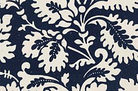 Indigo leafy pattern background vector remix artwork from William Morris