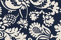 William Morris floral background indigo botanical pattern remix illustration