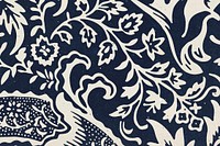 Indigo floral pattern background vector remix artwork from William Morris