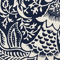 Indigo floral pattern background vector remix artwork from William Morris