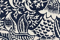 William Morris leafy background vector indigo botanical pattern remix