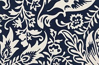 Indigo floral pattern background vector remix artwork from William Morris