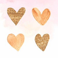 Valentine&#39;s day golden heart vector collection