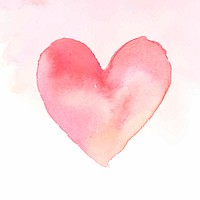 Pink watercolor heart icon vector valentine's day edition