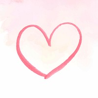 Pink watercolor heart icon vector valentine's day edition