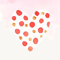Striped watercolor heart-shaped psd icon 