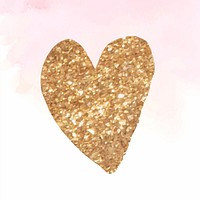 Luxury gold heart badge psd