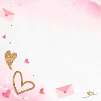 Valentine’s love letter background vector with glittery heart