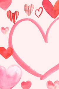 Romantic pink psd heart frame illustration