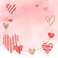 Valentine's day frame psd watercolor illustration