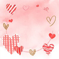 Romantic Valentine’s Day frame vector in watercolor