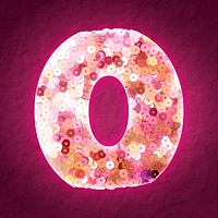 Glittery letter O vector with sequin texture