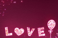 Glittery love border Valentine’s background