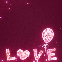 Glittery love border vector Valentine’s background