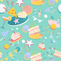 Green birthday pattern vector celebration background