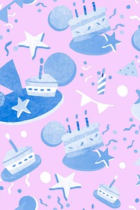 Purple birthday pattern vector celebration background