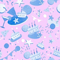 Purple birthday pattern vector celebration background