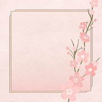Japanese cherry blossom psd pink frame Hanami festival