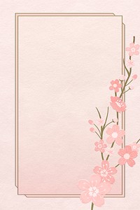 Japanese cherry blossom psd pink frame Hanami festival