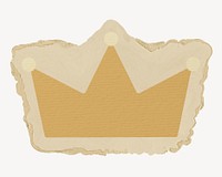 Gold crown, ripped paper collage element