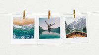 Summer aesthetic instant photos mood board psd