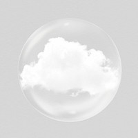 Cloud sticker, weather bubble concept art psd
