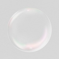 Holographic bubble frame sticker, aesthetic graphic psd