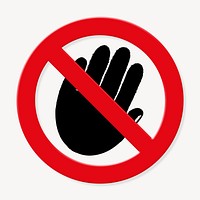 Prohibited sign no hand symbol psd