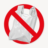 Prohibited sign symbol, no plastic bag psd