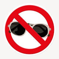 Prohibited sign no sunglasses symbol psd