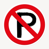 No parking forbidden sign graphic