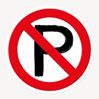 Prohibited sign no parking symbol psd