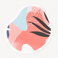 Blob shape sticker mockup, isolated object psd