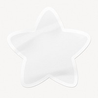 Blank star sticker, wrinkled texture, off white design